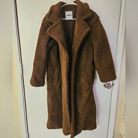 BB Dakota Chocolate Teddy Long Jacket - Picture 1 of 7